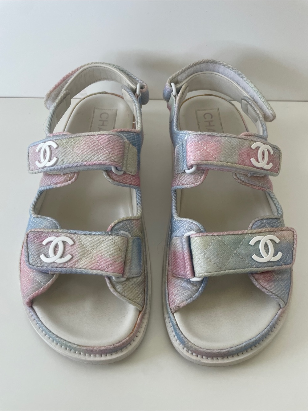 Chanel 22C Gate No. 5 Slingback Dad Sandals Size 38.5